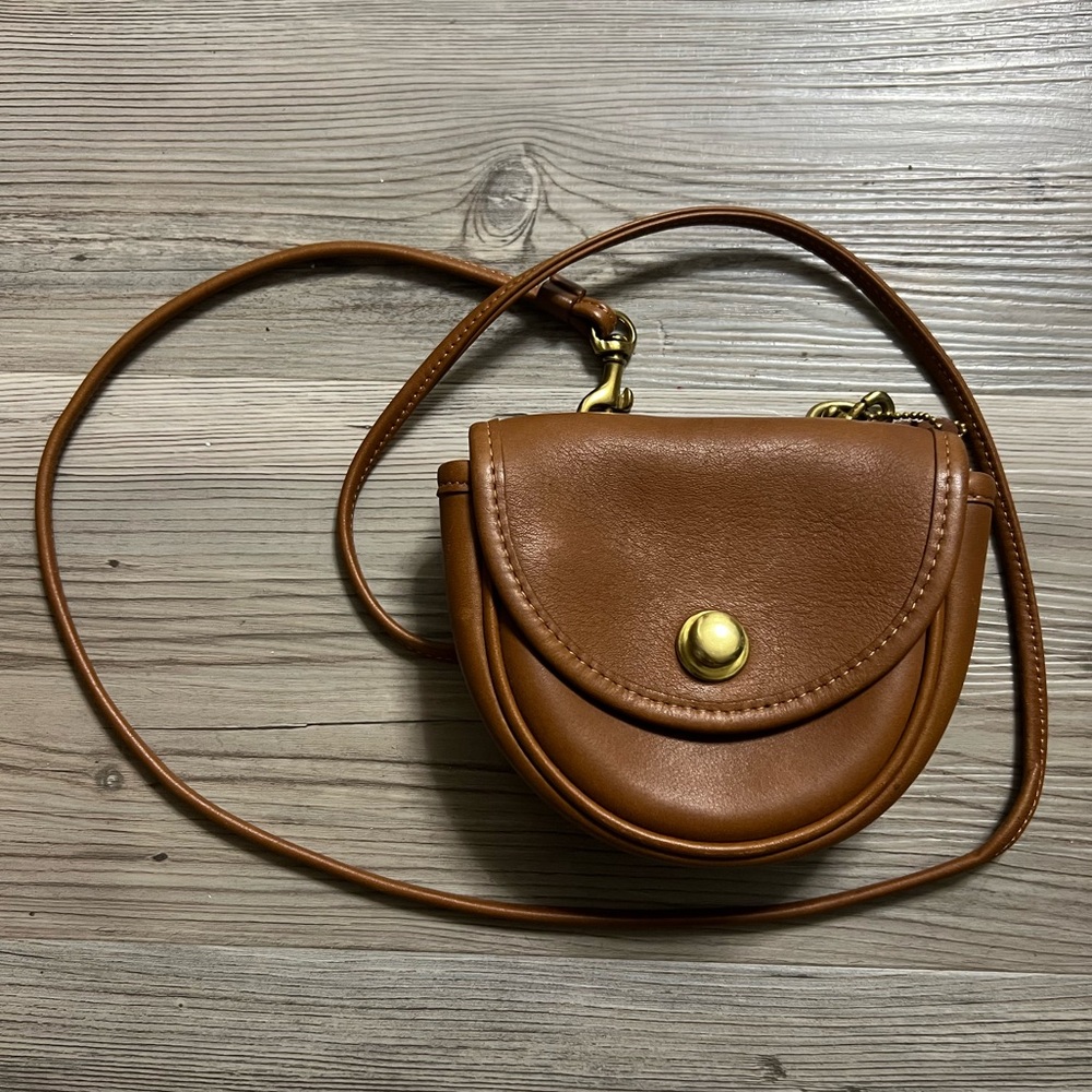 COACH British Tan Mini Belt Bag Spring Lock Mini Crossbody